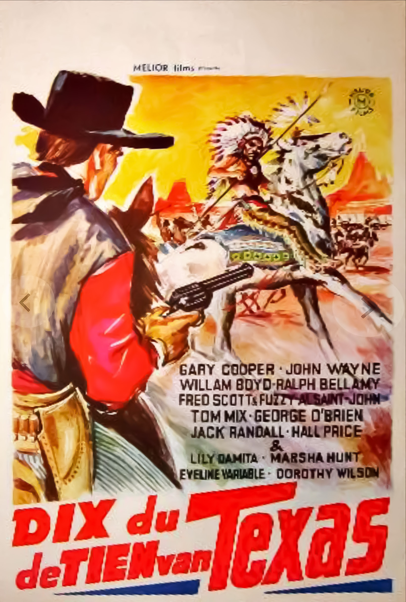 Dix du Texas, Belgian movie poster