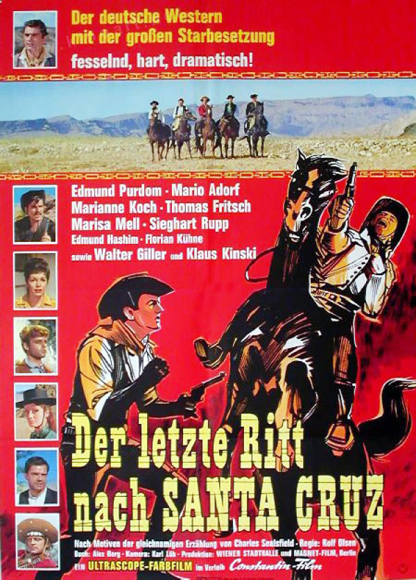 German poster for The Last Ride to Santa Cruz